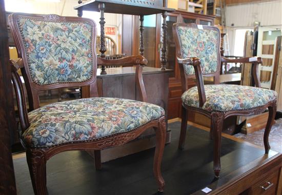 Pair French elbow chairs(-)